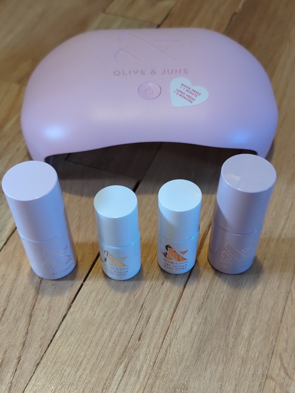 Pink LED Nail Lamp with Pink Nail Care Set